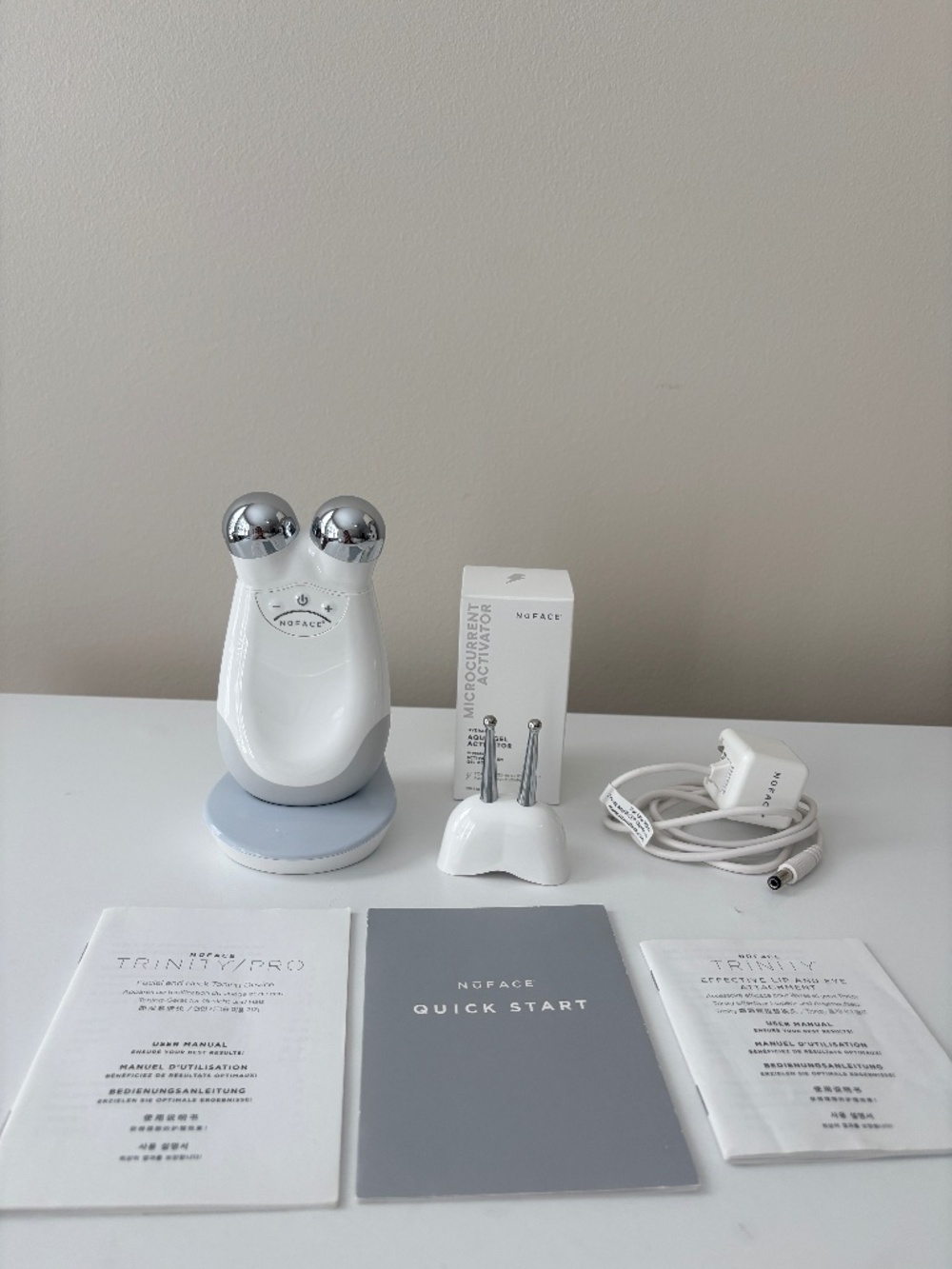 NuFACE Trinity Facial Toning Device + ELE Lip & Eye Attachment + NEW Gel Set